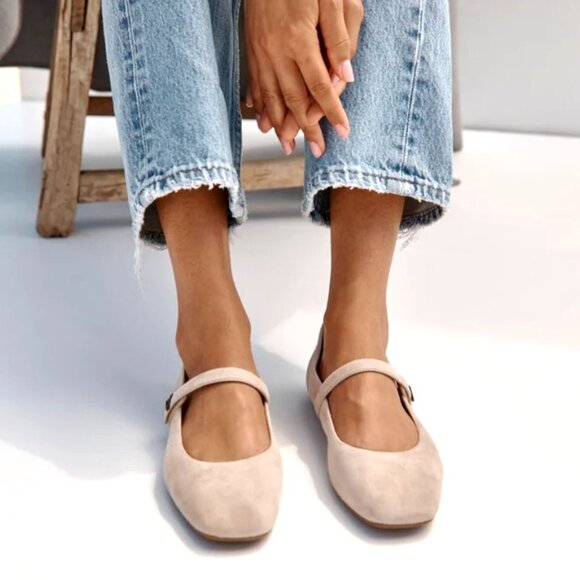 Vionic "Alameda" Suede Mary Jane Flats - Picture 1 of 12